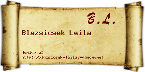 Blazsicsek Leila névjegykártya